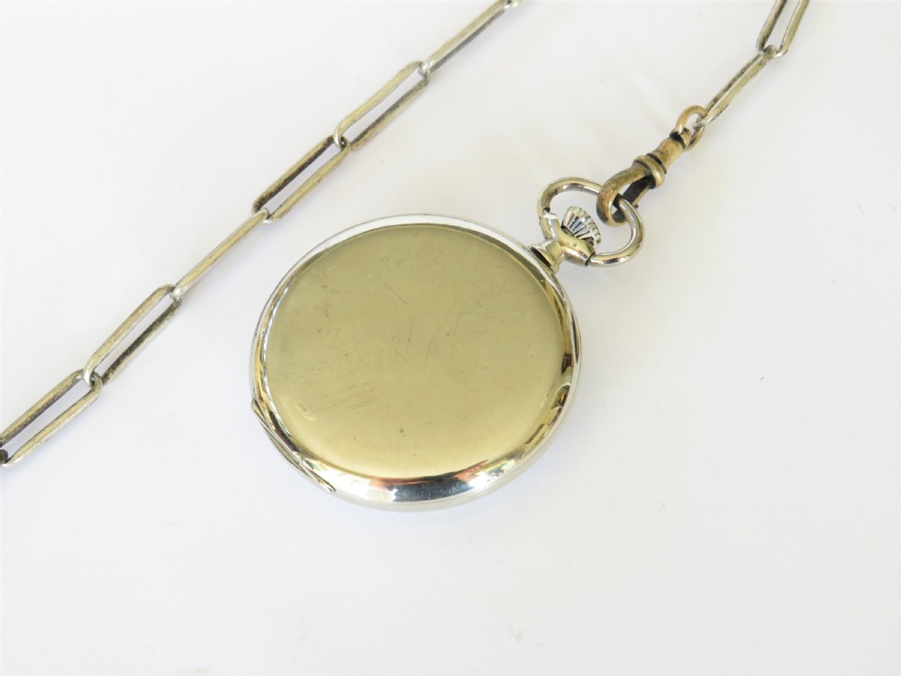 1930s Omega pocket watch and chain View III