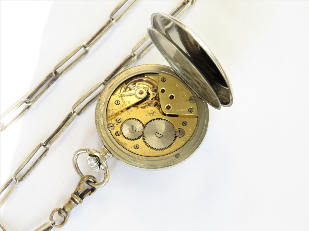 1930s Omega pocket watch and chain View IV