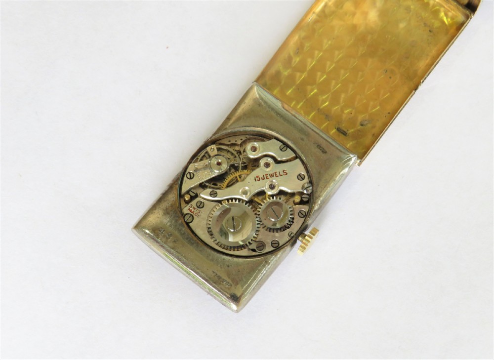 Good sized mens 9ct gold Art Deco wrist watch View III