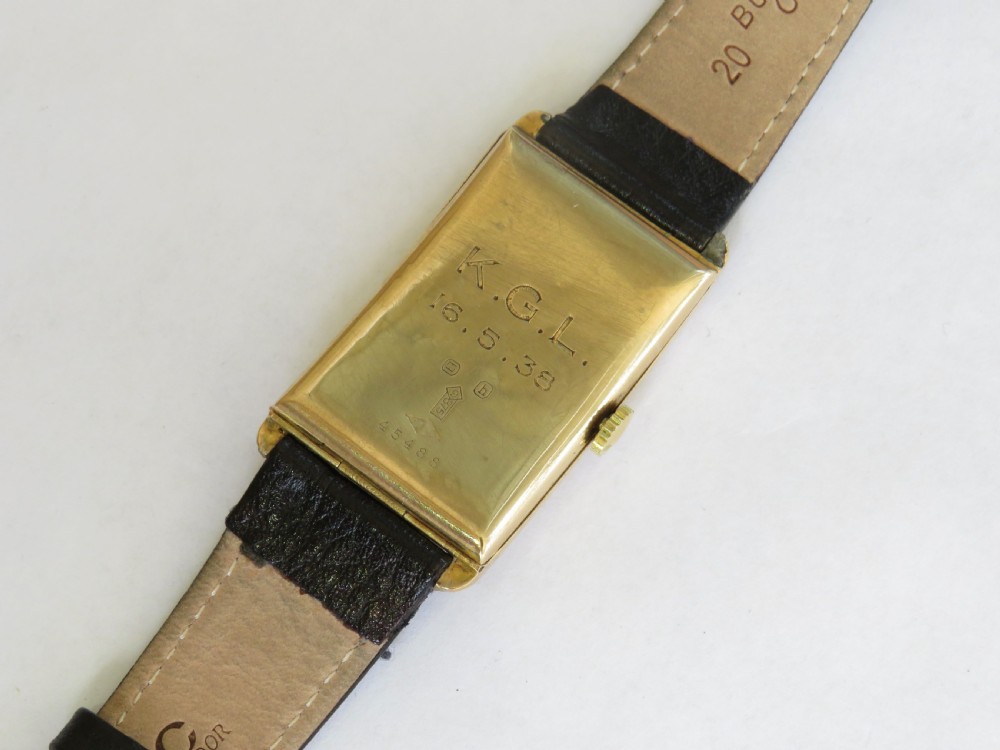 Good sized mens 9ct gold Art Deco wrist watch View IV