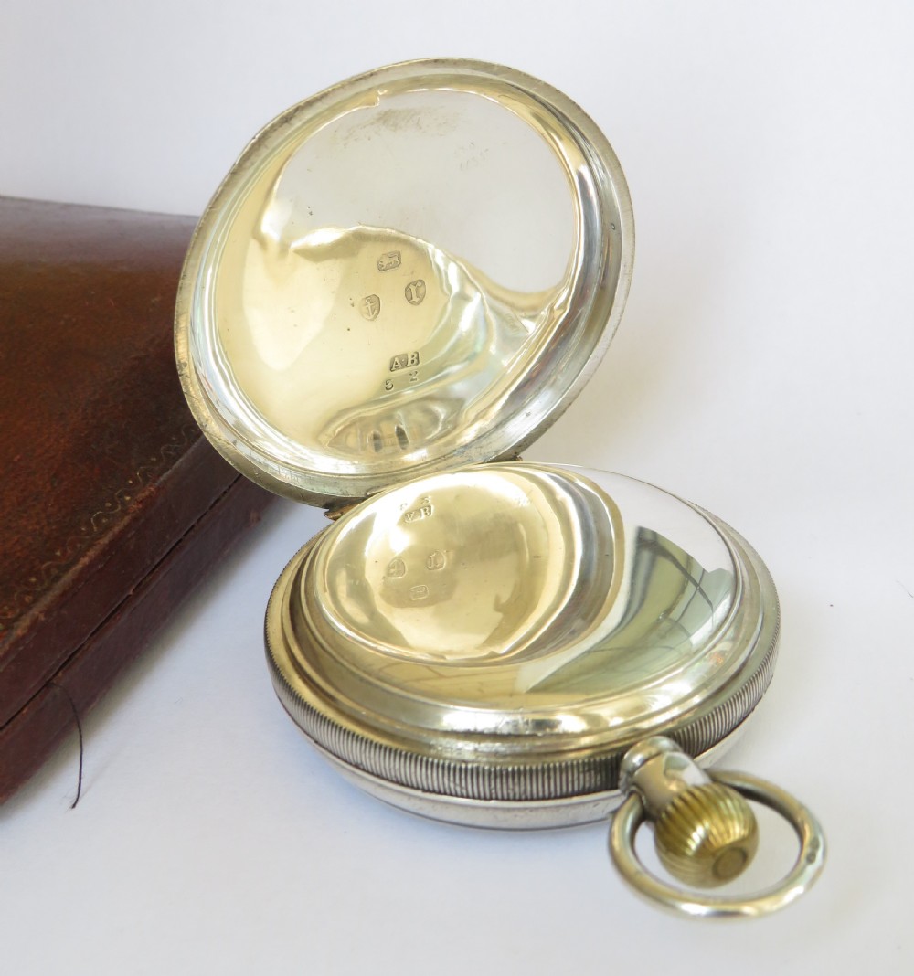 Antique silver Waltham Riverside pocket watch, 1891 View V