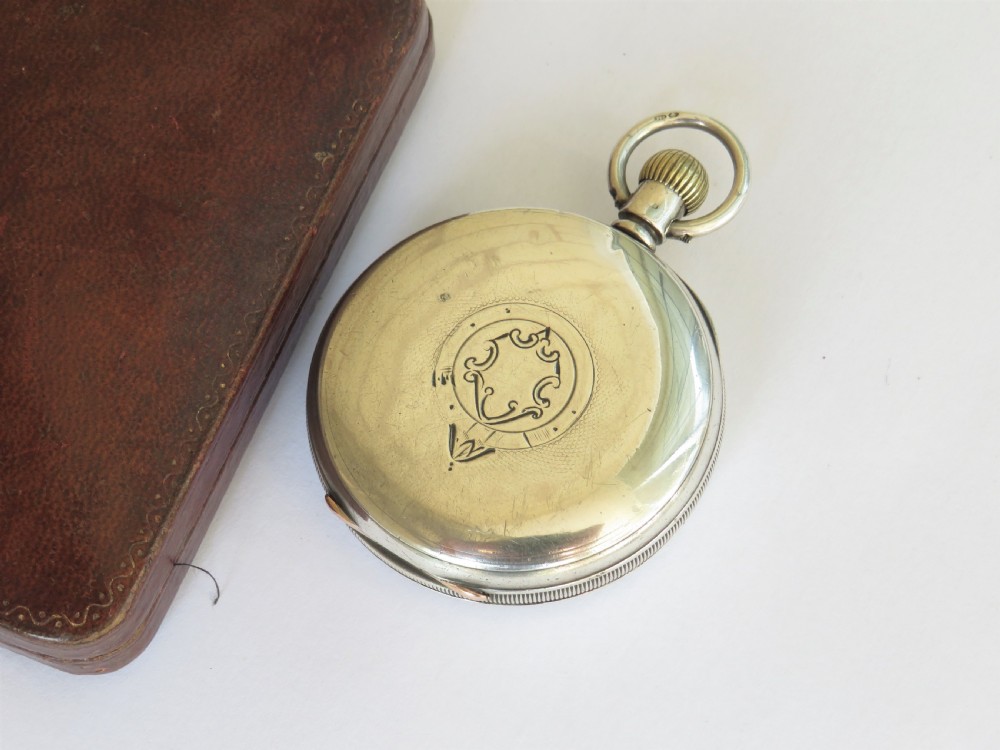 Antique silver Waltham Riverside pocket watch, 1891 View VI