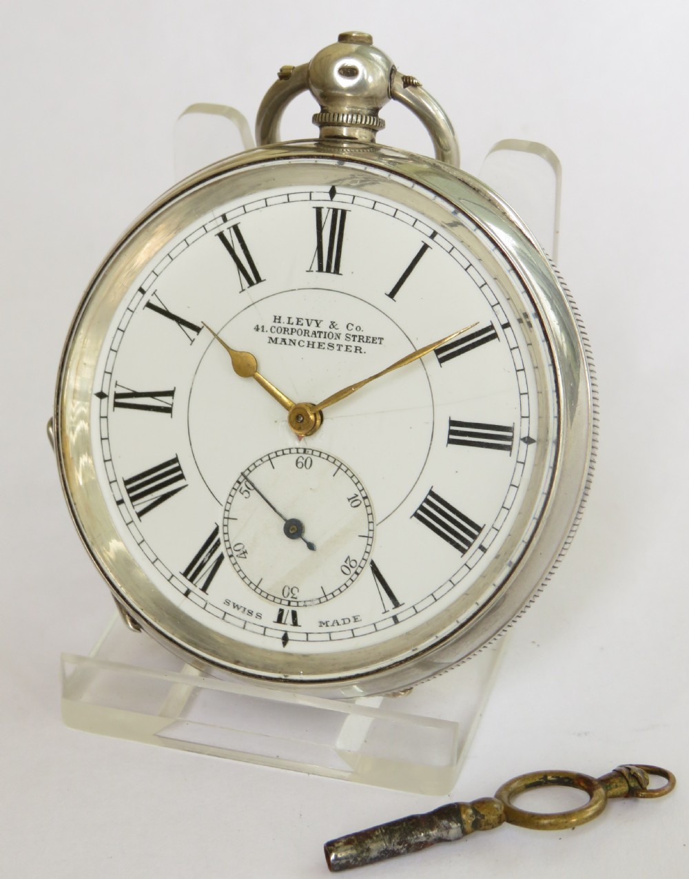 Antique silver Buren pocket watch, 1907