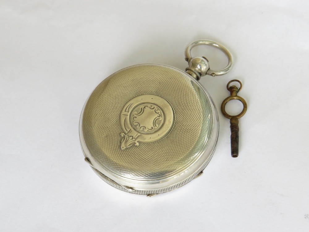 Antique silver Buren pocket watch, 1907 View III