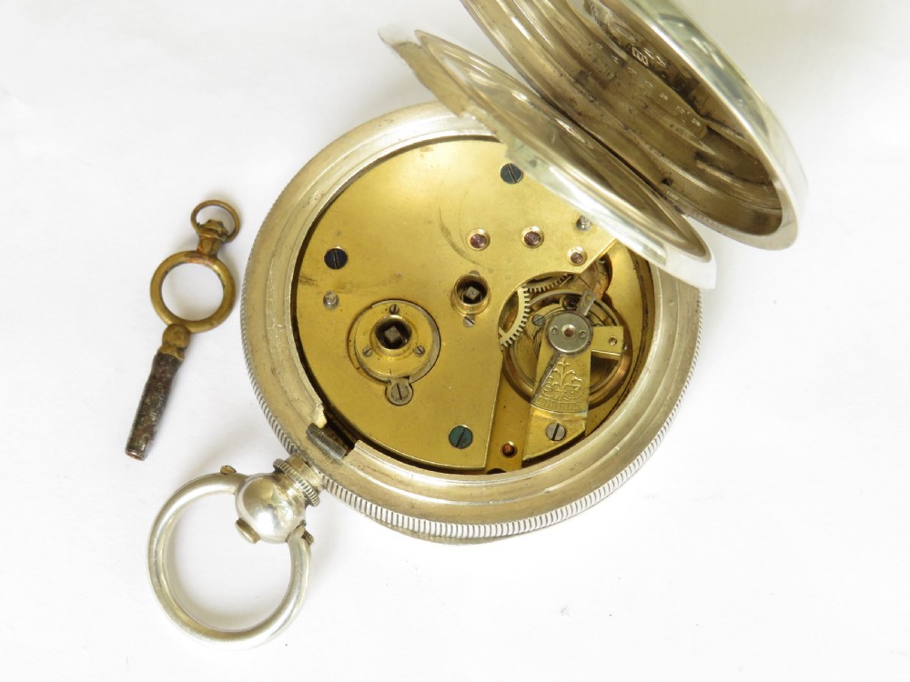 Antique silver Buren pocket watch, 1907 View V