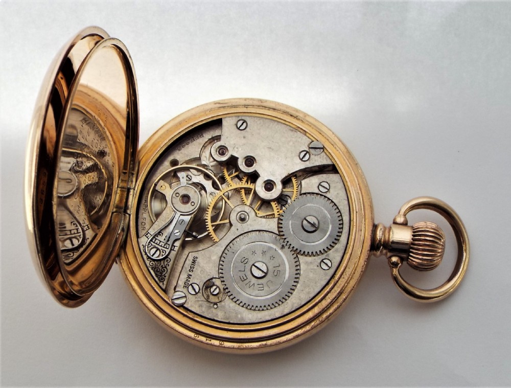 1930s Cyma full hunter pocket watch. View VI