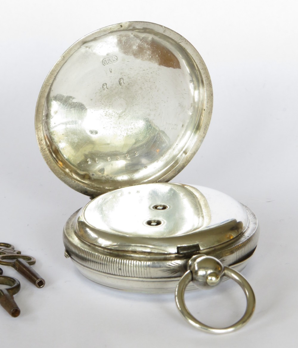 Antique silver Buren pocket watch, Kendal & Dent View III