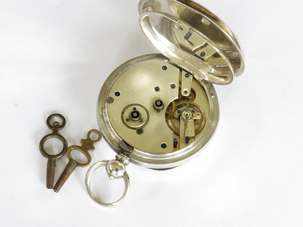 Antique silver Buren pocket watch, Kendal & Dent View IV