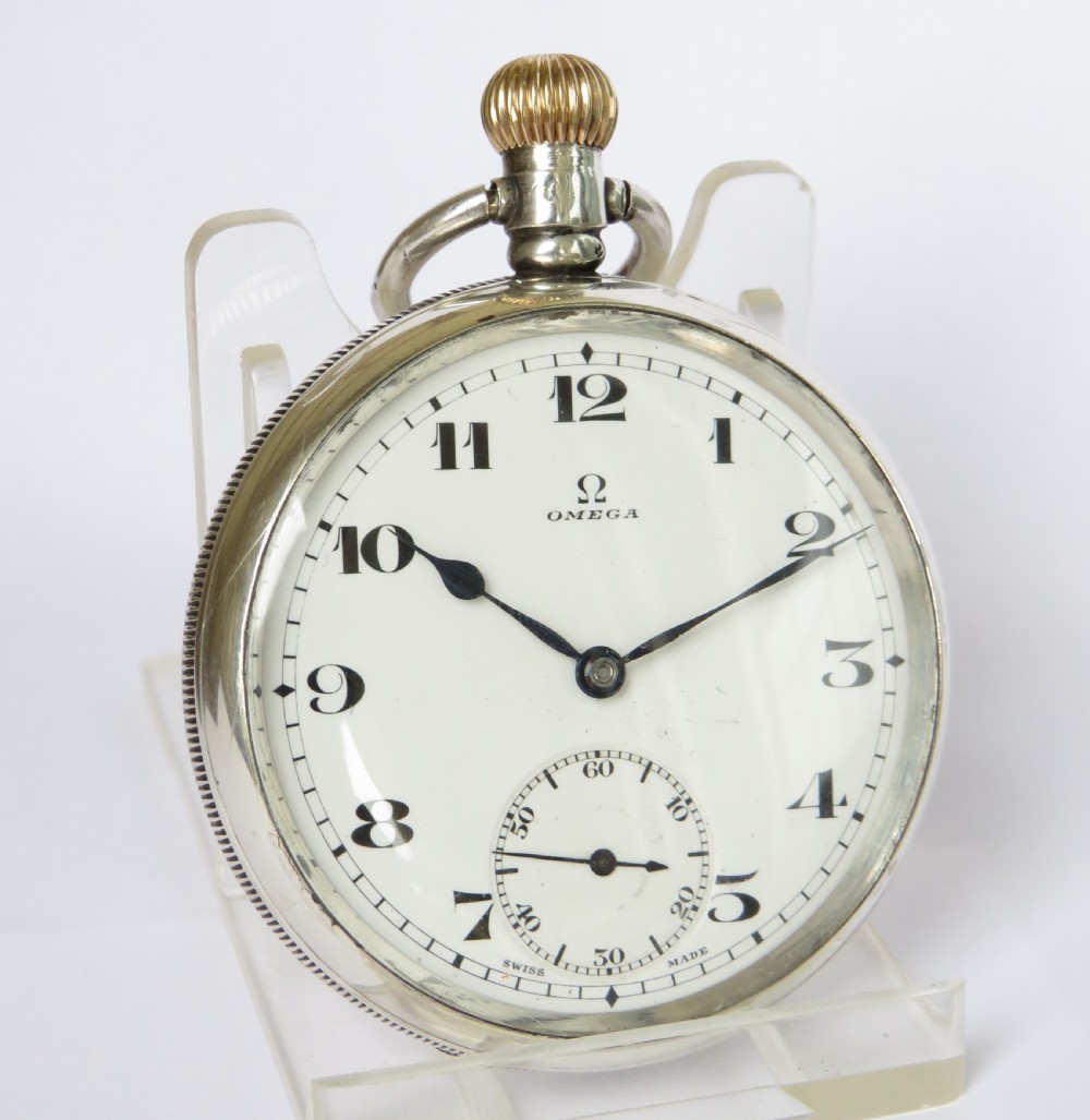 1924 silver Omega pocket watch View II