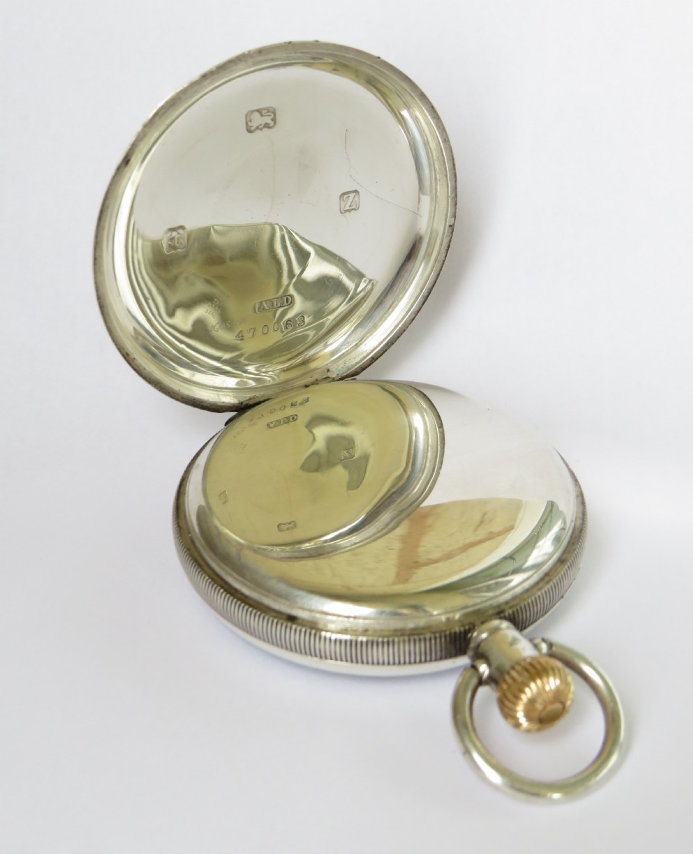 1924 silver Omega pocket watch View V