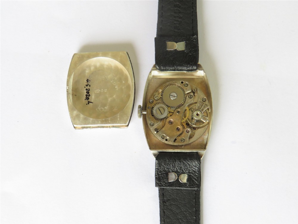Gents 1920s J W Benson silver wrist watch View III