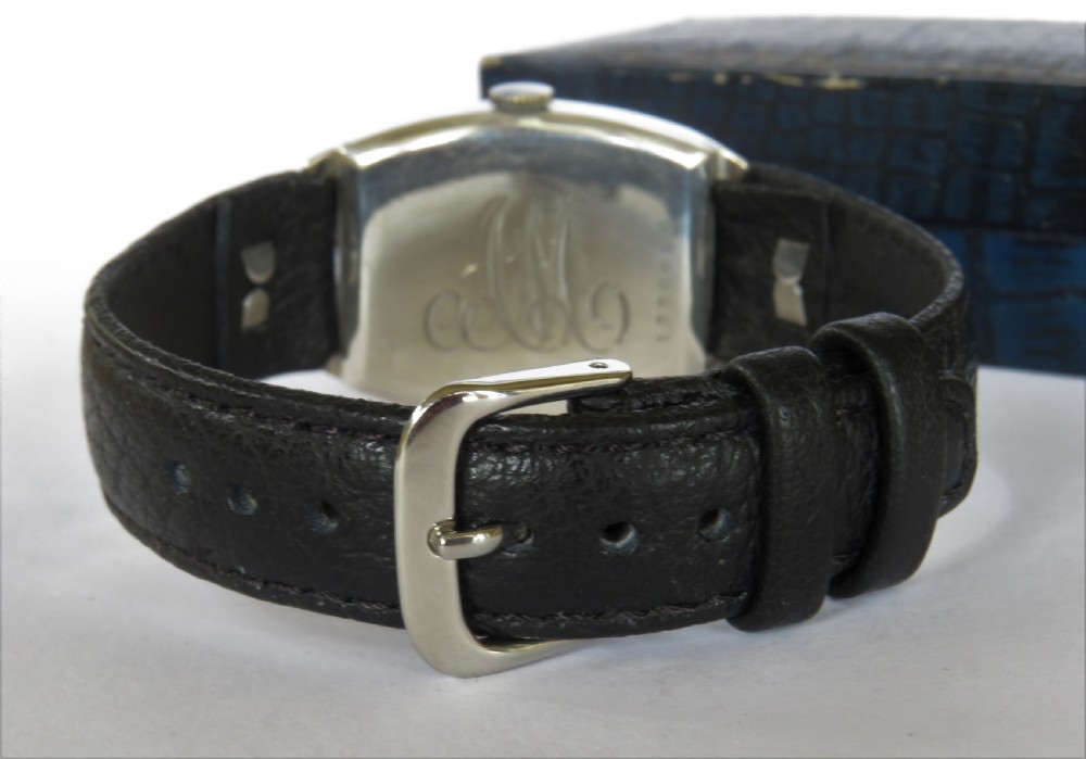 Gents 1920s J W Benson silver wrist watch View V