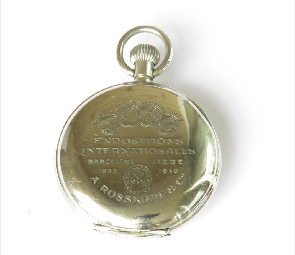 Small 1950s full hunter pocket watch, A Rosskopf & Co View III