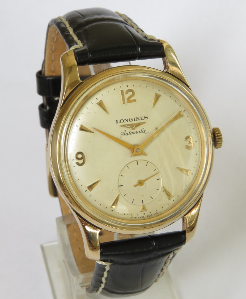 Gents 9ct gold Longines wrist watch, 1956 View II