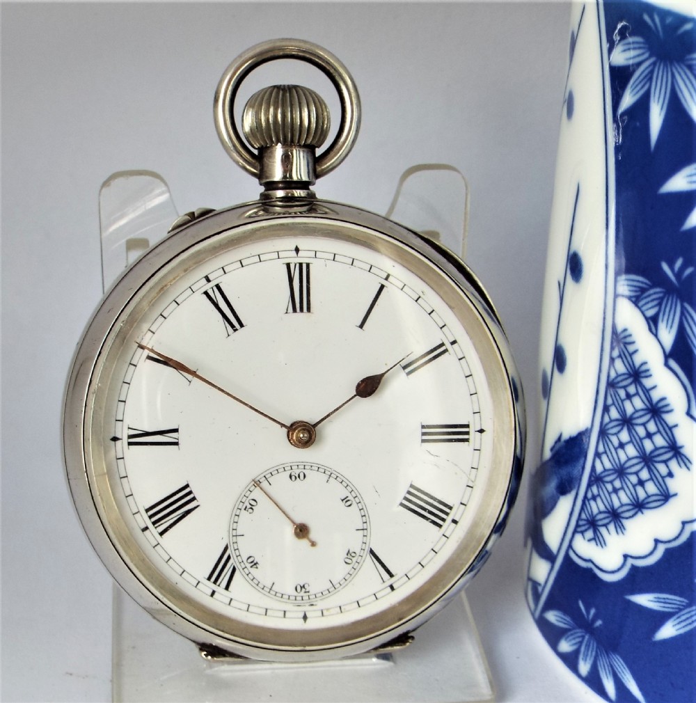 Antique Swiss silver pocket watch.