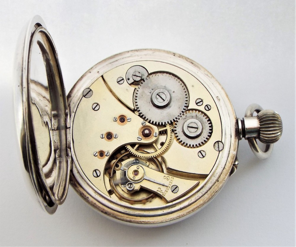 Antique Swiss silver pocket watch. View V