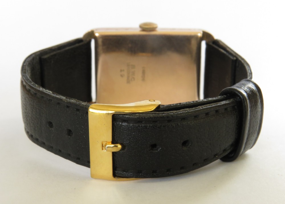 Gents 9ct rose gold 1930s Pierce wrist watch View V