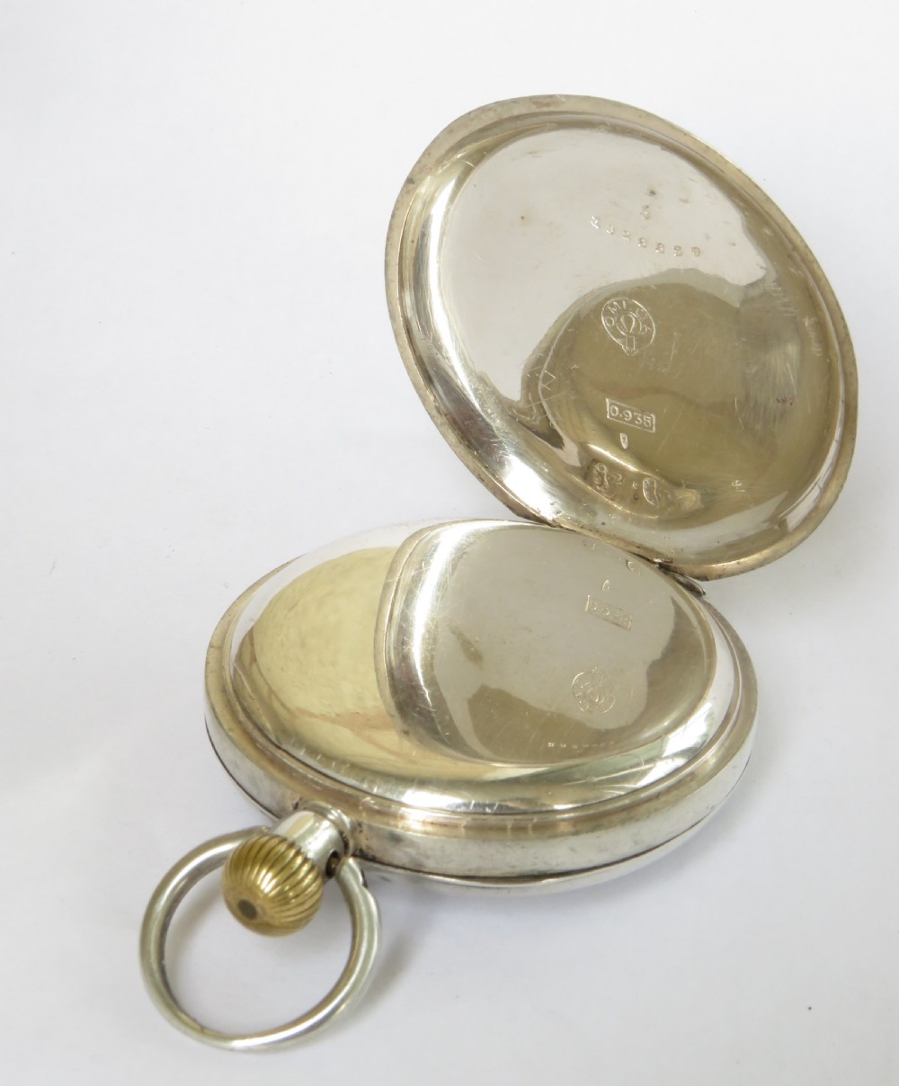 Antique silver Omega pocket watch, c1910s View IV