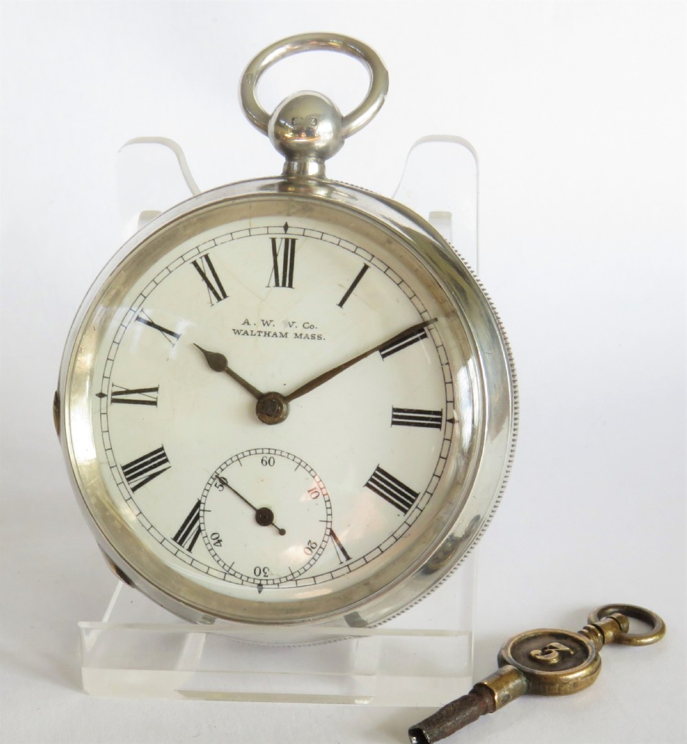 Antique silver Waltham pocket watch