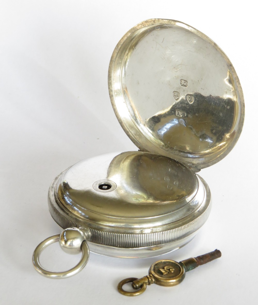 Antique silver Waltham pocket watch View V