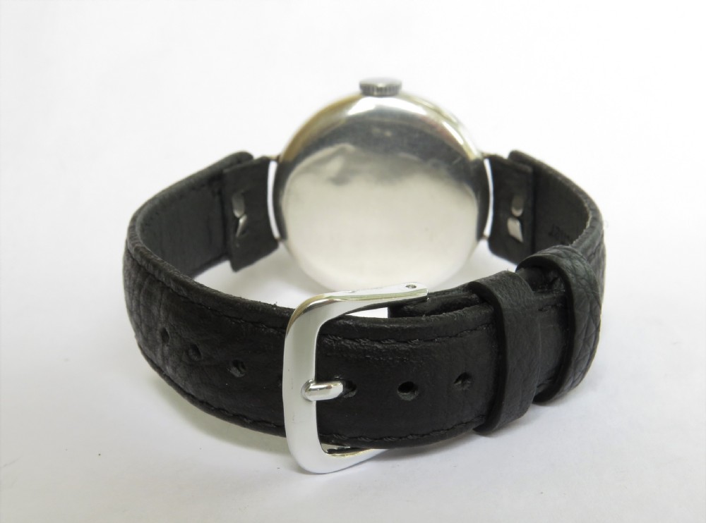 Gents 1933 silver wrist watch from J W Benson View III