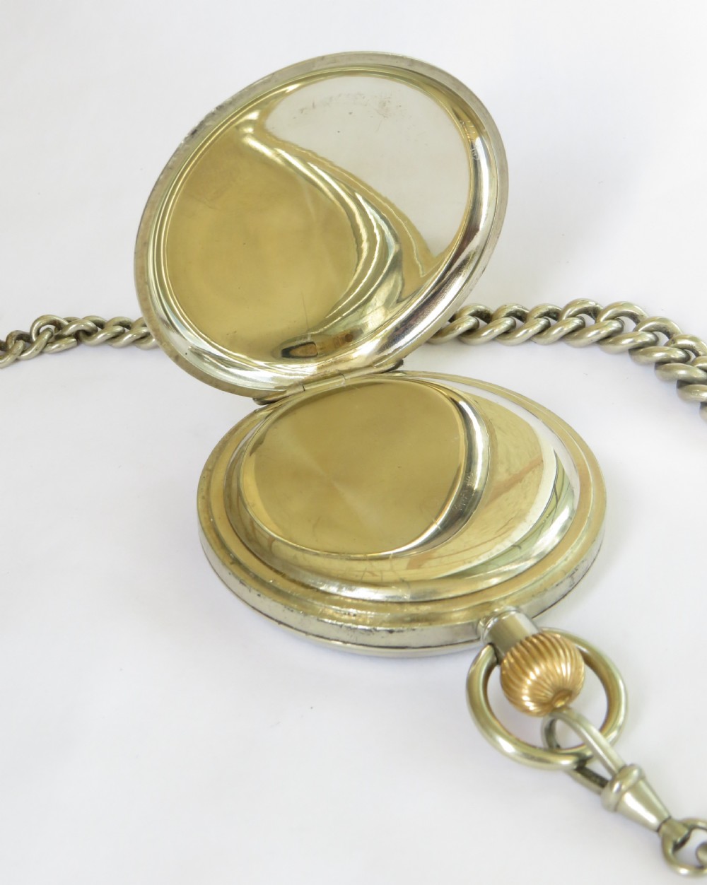 Antique Dimier Freres & Cie Uno pocket watch and chain View III