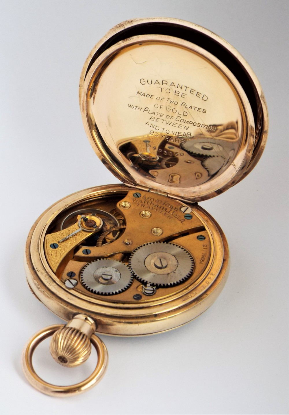 Antique 1917 Waltham pocket watch. View IV