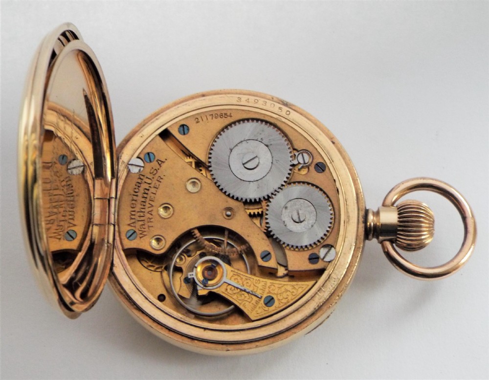 Antique 1917 Waltham pocket watch. View V