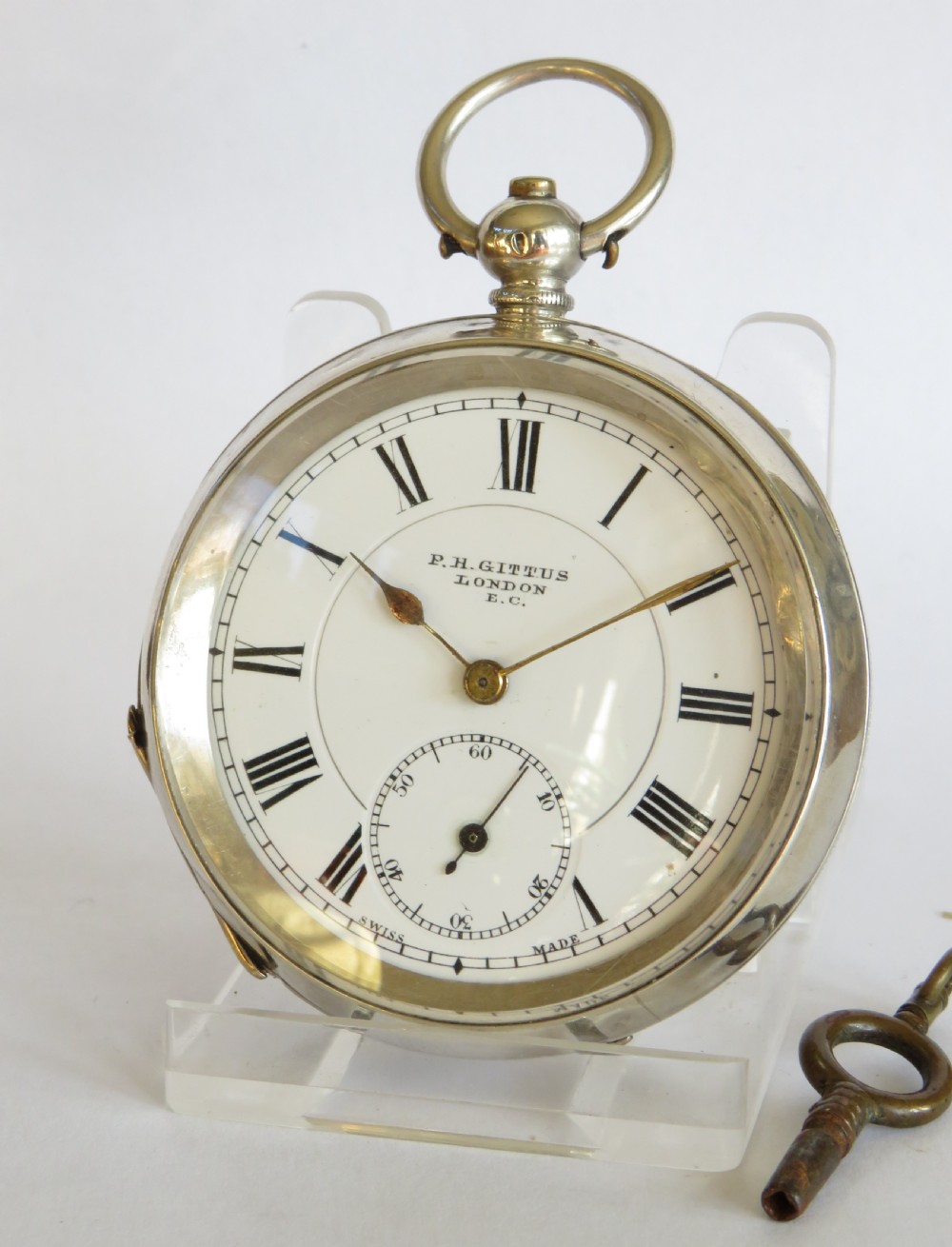 Antique silver pocket watch for Gittus of London