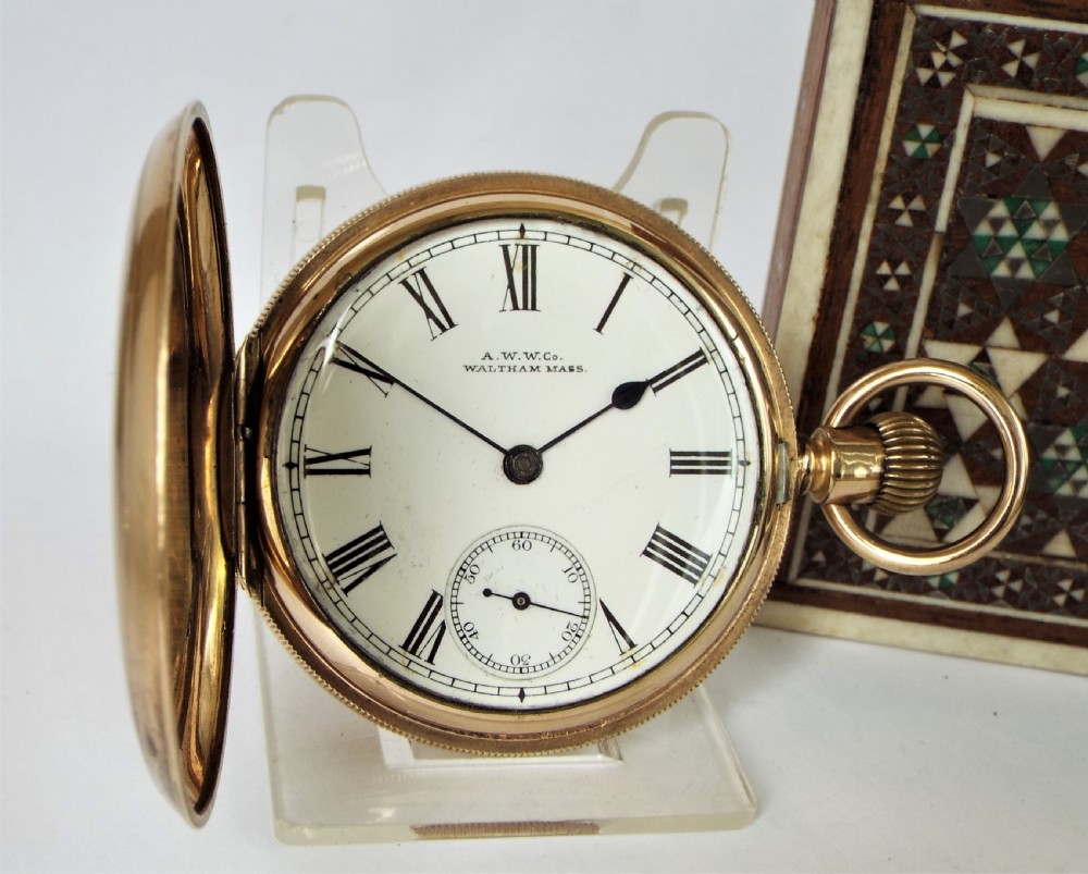 Antique Waltham Bond Street hunter pocket watch
