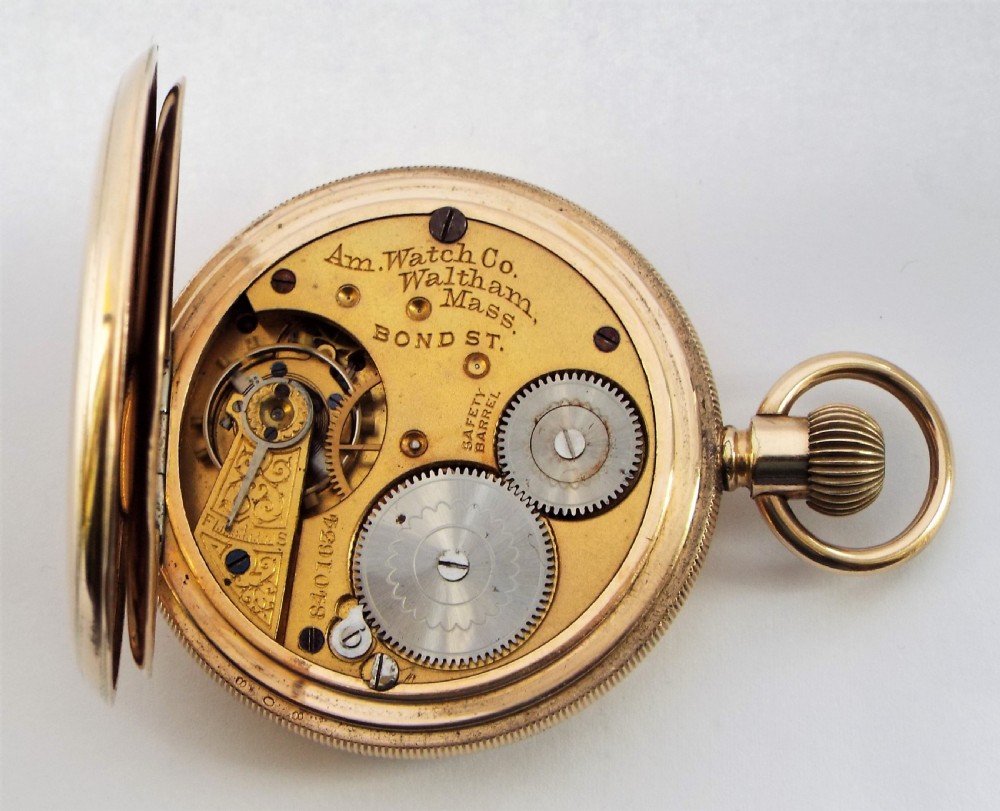 Antique Waltham Bond Street hunter pocket watch View IV