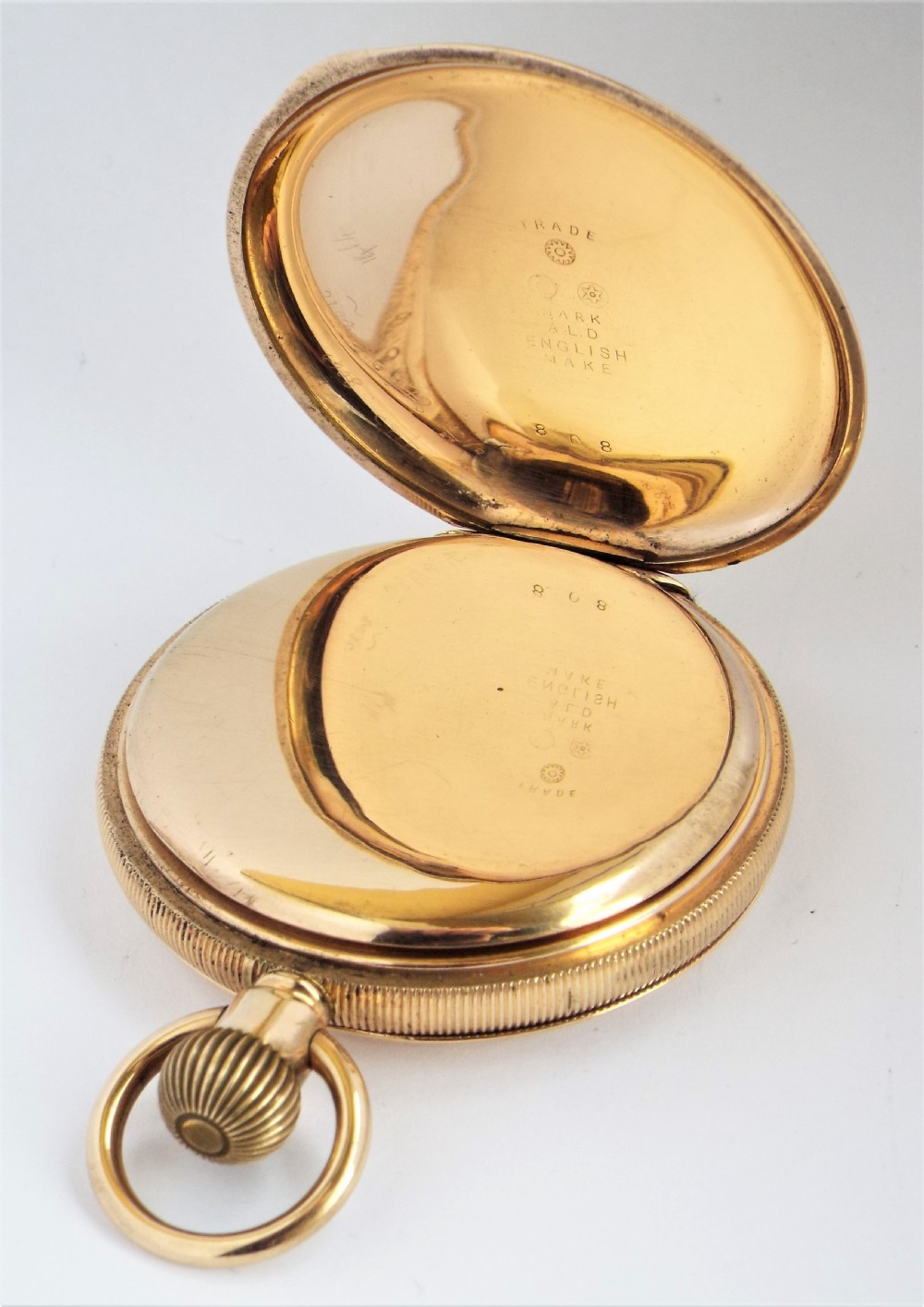 Antique Waltham Bond Street hunter pocket watch View V
