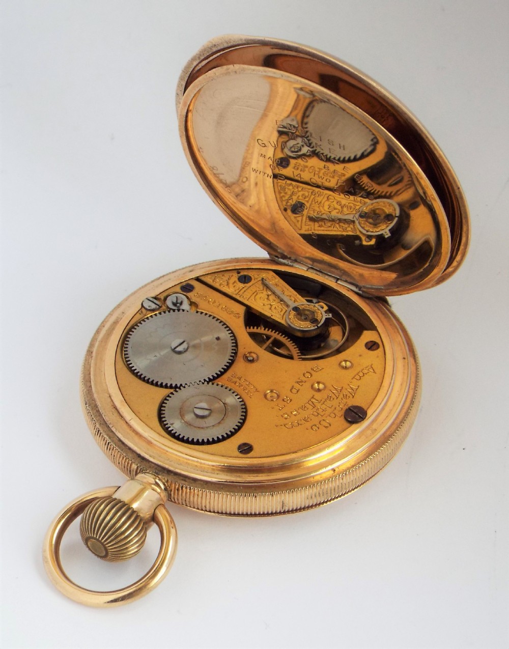 Antique Waltham Bond Street hunter pocket watch View VI