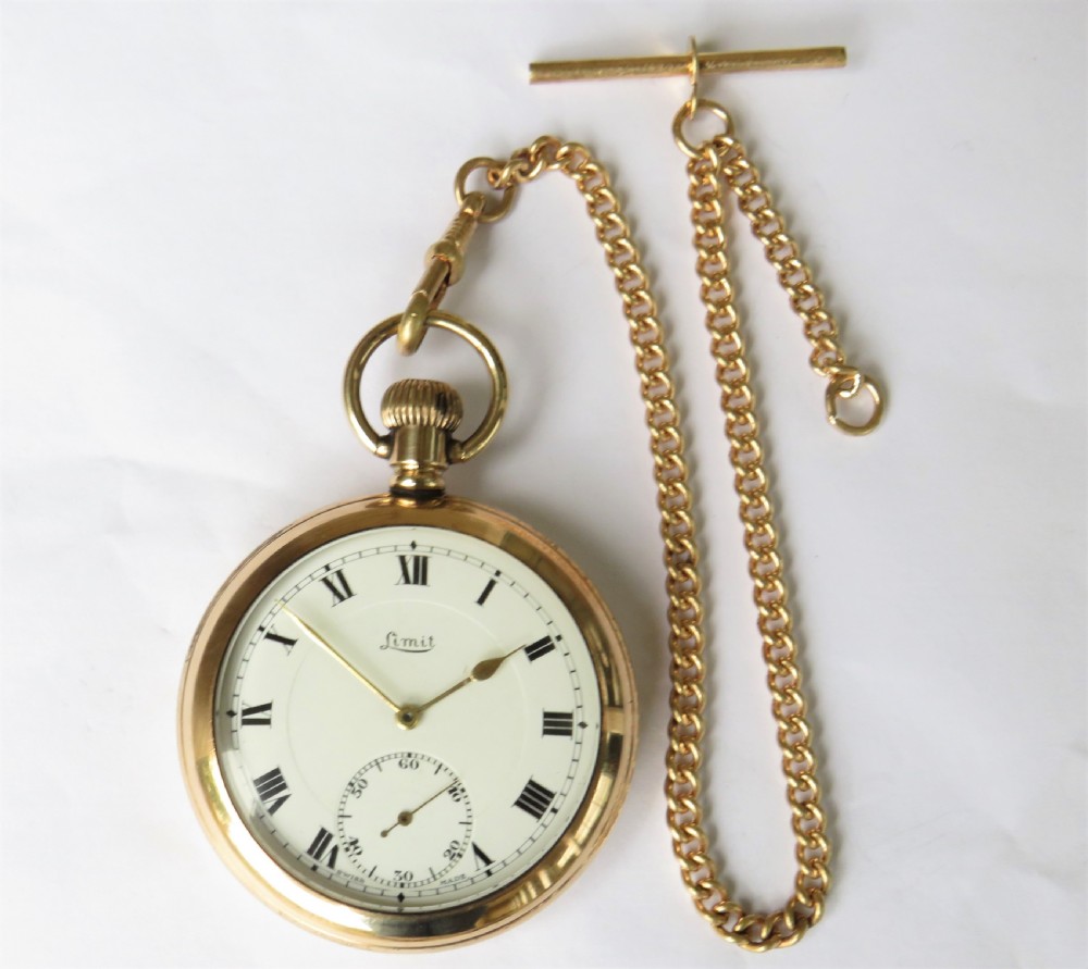 Antique Limit pocket watch and chain View II
