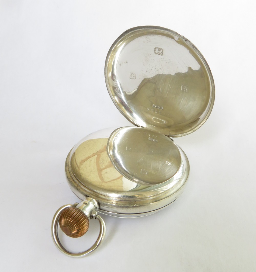 Antique silver Frigott pocket watch, 1925 View IV