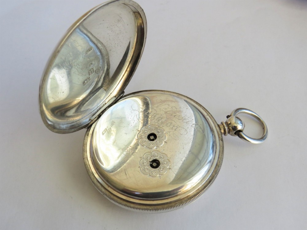 Antique English silver pocket watch, unusual case View II