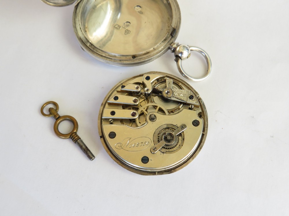 Antique English silver pocket watch, unusual case View IV