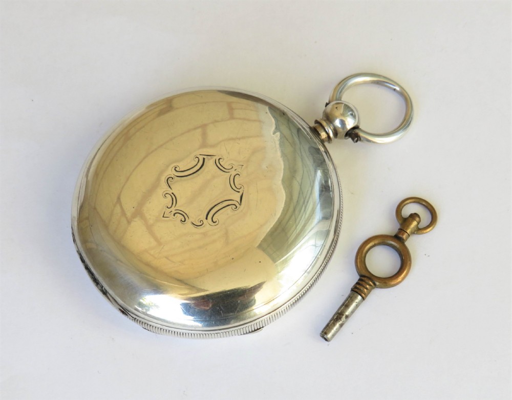 Antique English silver pocket watch, unusual case View V