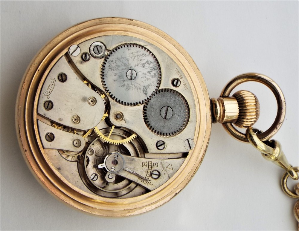 A 1920s Limit pocket watch and chain. View IV
