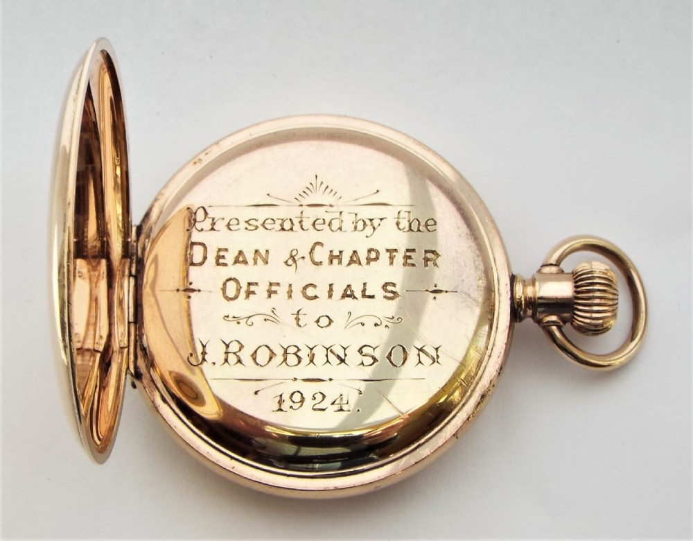 1923 Elgin full hunter pocket watch. View V