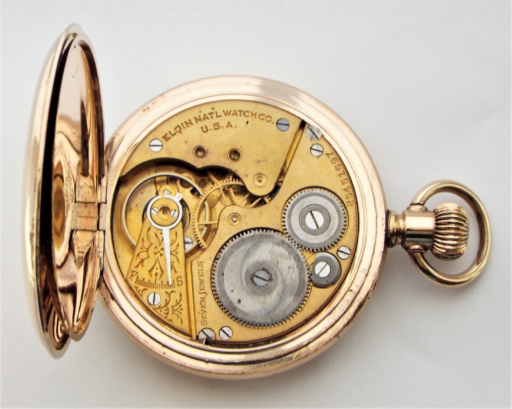 1923 Elgin full hunter pocket watch. View VII