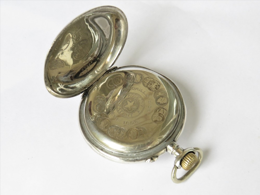 Antique silver Wille Frères Roskopf pocket watch View IV