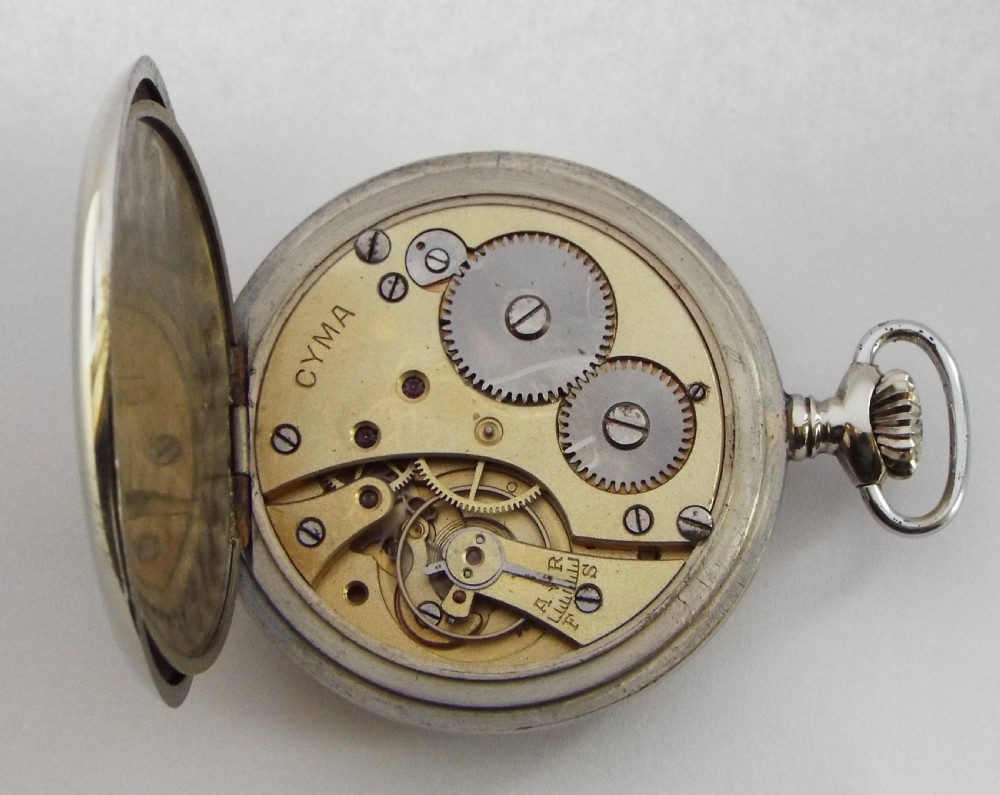 A 1930s Cyma pocket watch. View V