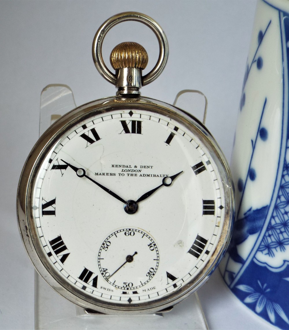 1919 silver Kendal & Dent pocket watch.