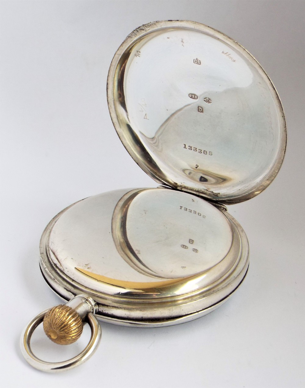 1919 silver Kendal & Dent pocket watch. View III