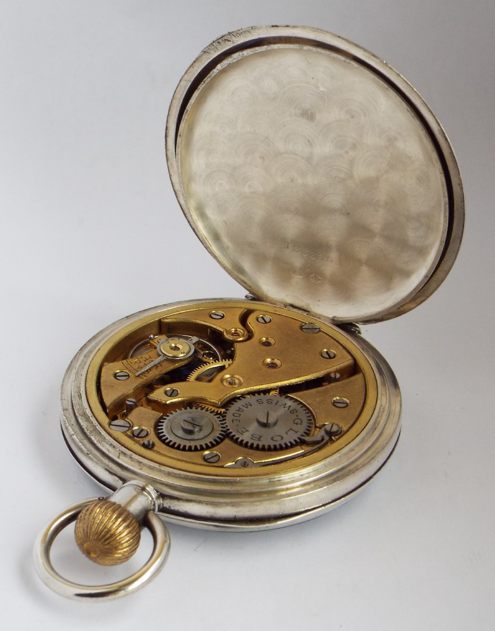 1919 silver Kendal & Dent pocket watch. View IV