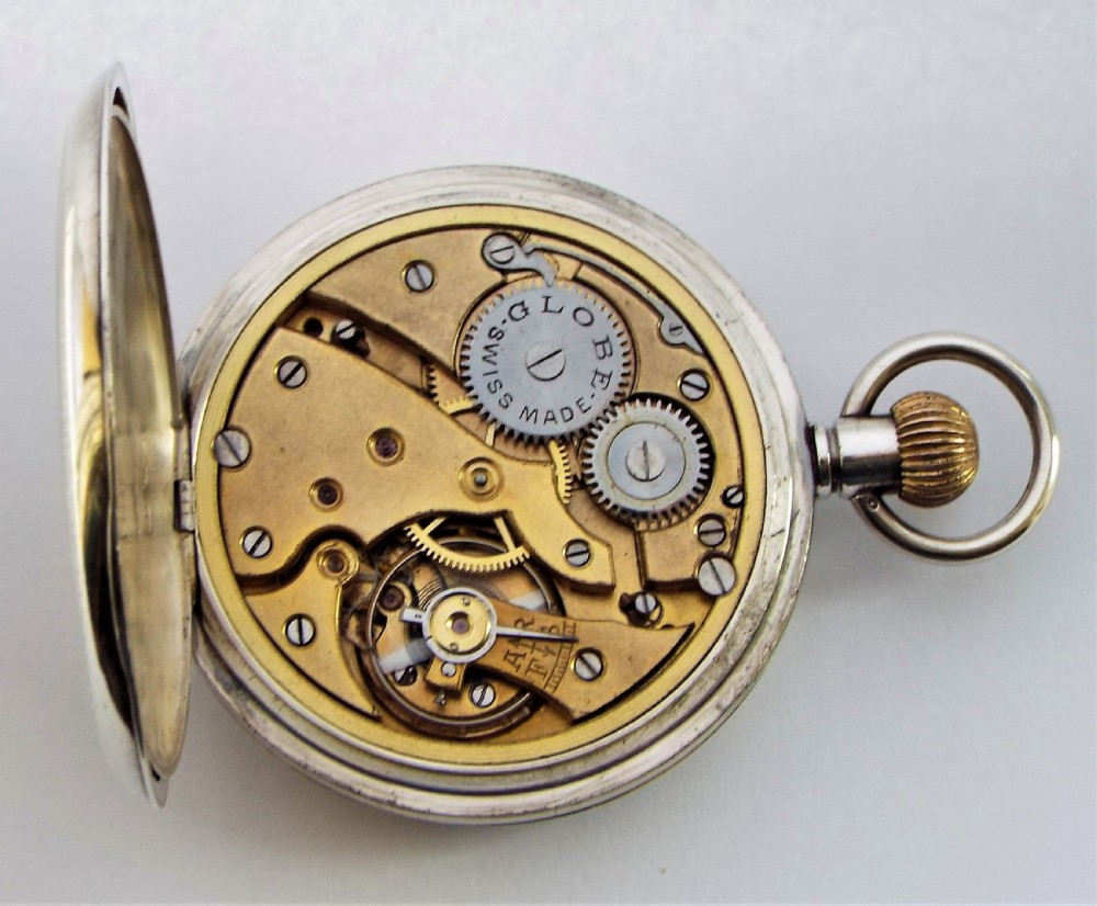 1919 silver Kendal & Dent pocket watch. View V