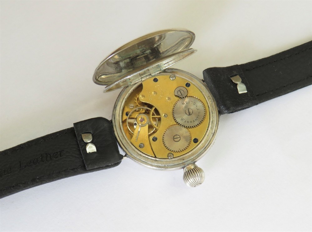 Antique silver trench watch, 1911 View IV