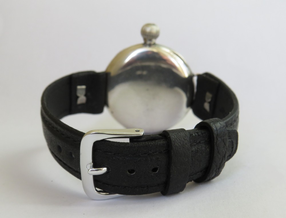 Antique silver trench watch, 1911 View VI