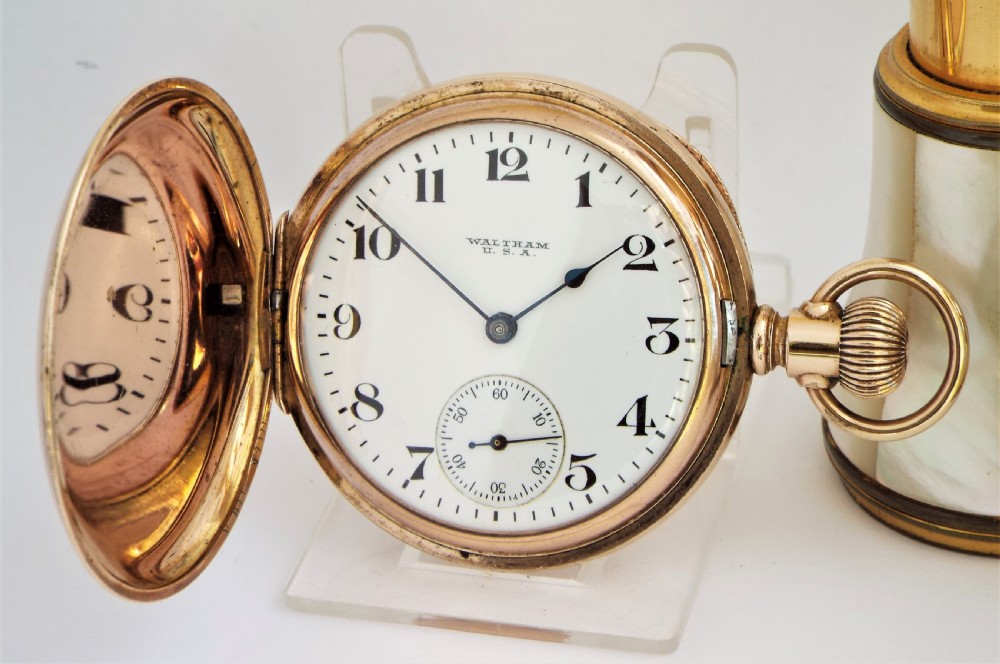 Antique 1903 Waltham full hunter pocket watch.